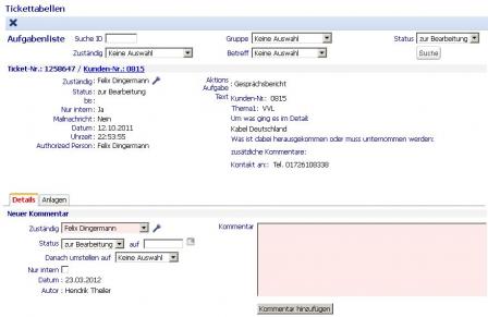 Tickets können weiterbearbeitet werden