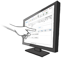 Um die Touchfunktion von brodos.net zu nutzen, kann jeder handelsübliche Touchscreenmonitor verwendet werden.